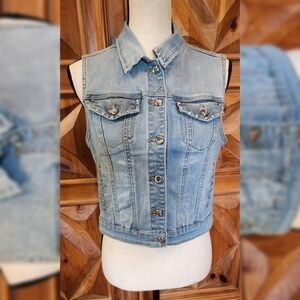 Earl Jeans Rhinestone Vest Sz M